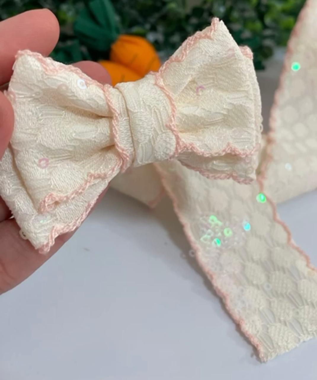 fita borda escalope com paête (38mm) 2metro